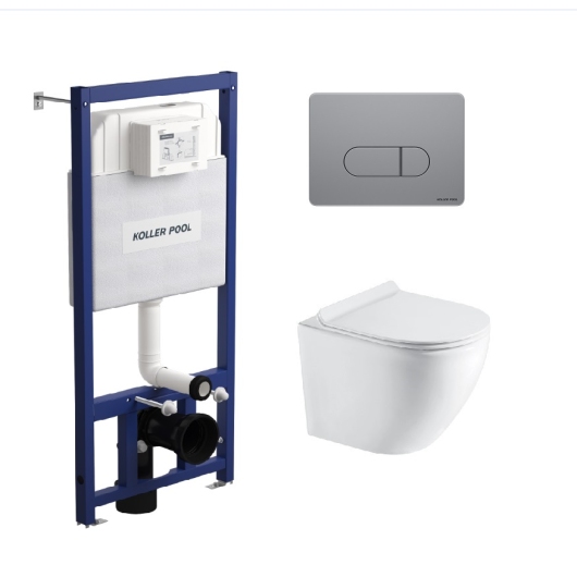 Инсталляция Koller Pool Dune 1200SL + Orion Cosmo Chrome matt панель смыва + подвесной унитаз Round Smart з сидінням Soft-close ( змив Tornado 3,0 ) купить в САНН Одесса