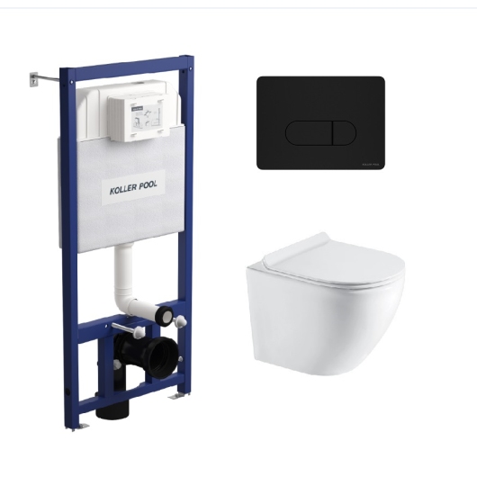 Инсталляция Koller Pool Dune 1200SL + Orion Cosmo Black matt панель смыва + подвесной унитаз Round Smart з сидінням Soft-close ( змив Tornado 3,0 ) купить в САНН Одесса