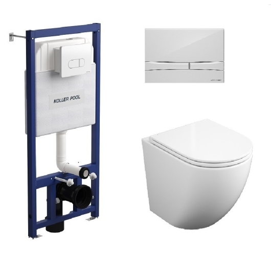 Инсталляция Koller Pool Dune 1200SL + Integro Cosmo White панель смыва + подвесной унитаз ROUND з сидінням Soft-close (змив Tornado 3.0) купить в САНН Одесса