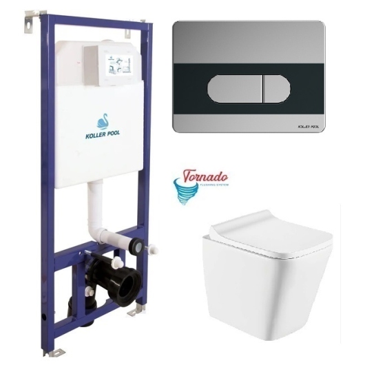 Инсталляция Koller Pool Dune 1200SL + Orion Chrome панель смыва + подвесной унитаз TREND з сидінням Soft-close (змив Tornado 3.0) купить в САНН Одесса