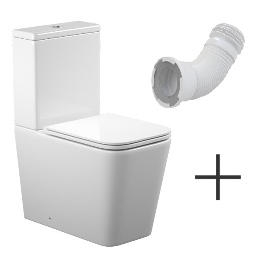 KVADRO SMART комплект : унитаз напольный з сидінням Soft-close + бачок (Змив Торнадо) + гнучка підводка купить в САНН Одесса