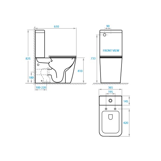 KVADRO SMART комплект : унитаз напольный з сидінням Soft-close + бачок (Змив Торнадо) + гнучка підводка купить в САНН Одесса, изображение 2