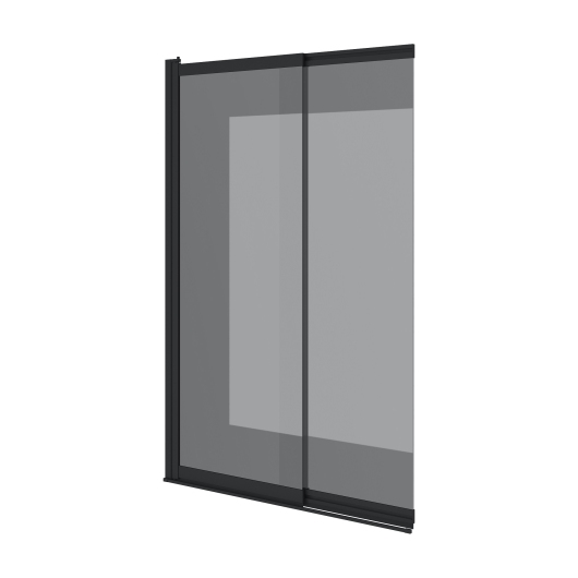Шторка на ванну двоелементна Style 1000х1500мм black matt, скло 6мм europe grey купить в САНН Одесса