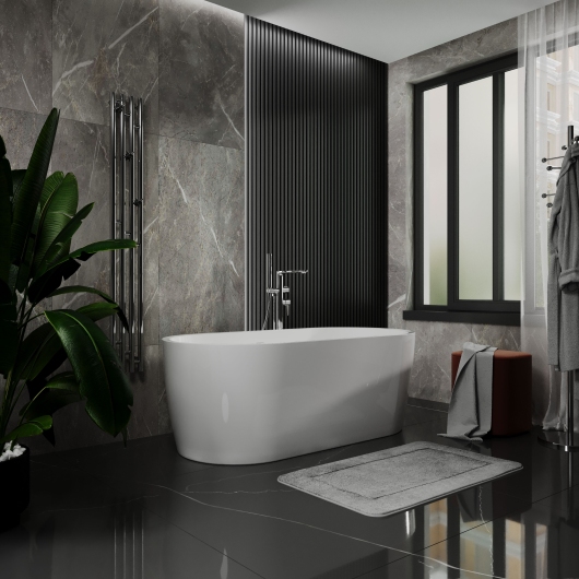 Ванна акрилова окремостояча суцільнолита PureLine 1600x800 White з сифоном купить в САНН Одесса, изображение 3