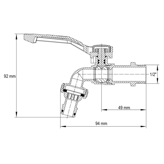 Кран полива Koer KR.247 - 1/2" с коннектором для быстрого подключения (KR3196) купить в САНН Одесса