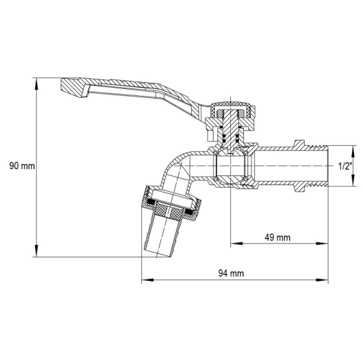 Кран полива Koer KR.246 - 1/2" (KR3197) купить в САНН Одесса
