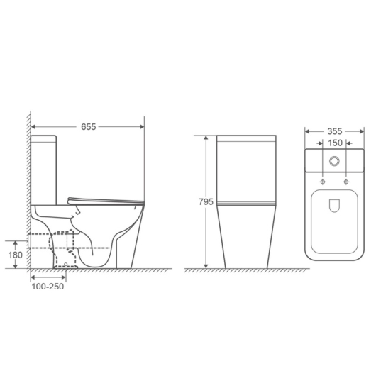 Унитаз-компакт MIXXUS STYLE-0405-T1 (компл.в 2 ящ) 655x355x795mm система смыва TORNADO 1.0 (MI8491) купить в САНН Одесса, изображение 2