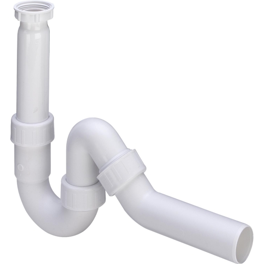 Сифон для раковины VIEGA 1 1/2″х40 без патр. 45° пластик белый трубный б/г 102821