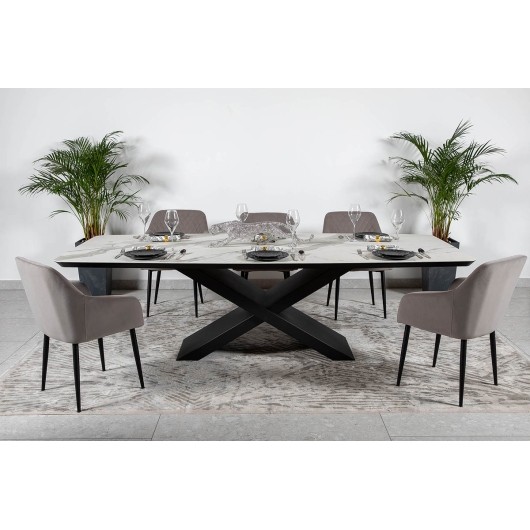Стіл BELFORT 240х100х76 Laminam Bianco Statuario Venato (5mm)