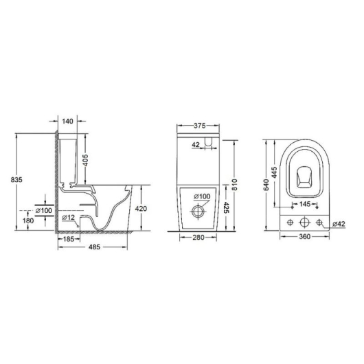 Унитаз-компакт Qtap Stork безободковый с сиденьем Soft-close QT15222178W, изображение 9