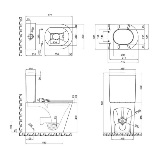 Унитаз-компакт Qtap Scorpio безободковый с сиденьем Soft-close QT14222125ARMB, изображение 12