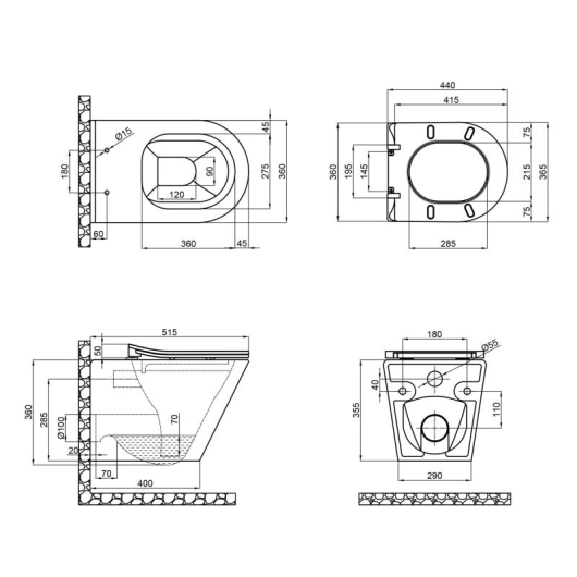 Унитаз подвесной Qtap Scorpio безободковый с сидением Soft-close QT1433053ERMB, изображение 2