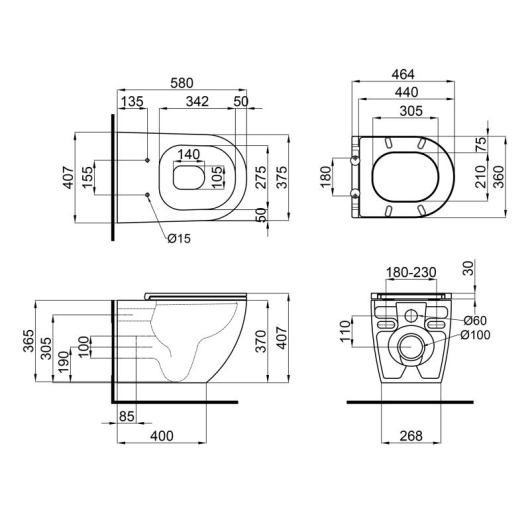 Унитаз подвесной Qtap Robin безободковый с сиденьем Soft-close QT13332141ERW, изображение 9