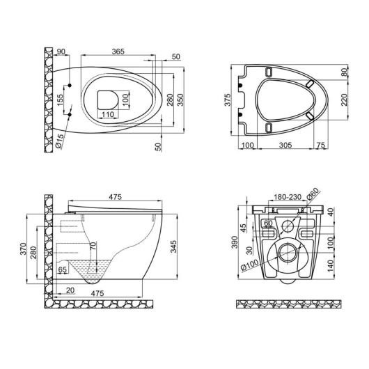 Унитаз подвесной Qtap Leo безободковый с сиденьем Soft-close QT11331002ERW, изображение 2