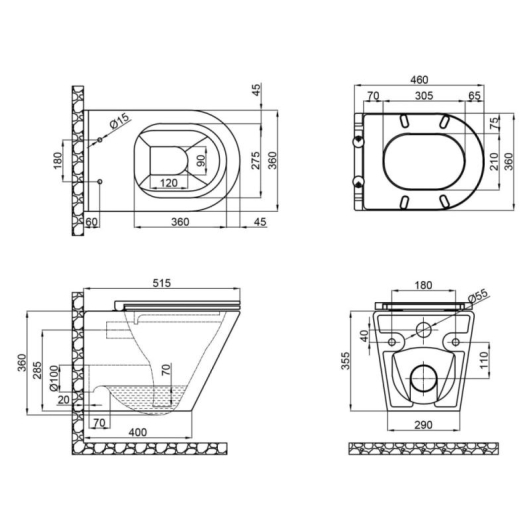 Унитаз подвесной Qtap Scorpio безободковый с сиденьем Soft-close QT1433053ERW, изображение 12