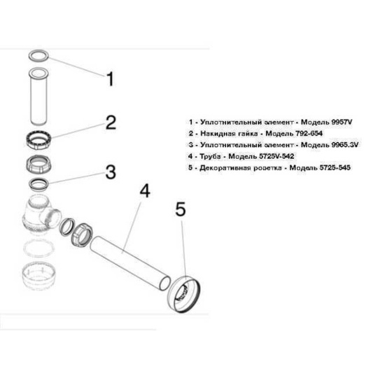 Сифон для біде VIEGA 1 1/4″х1 1/4″ пластик бутыл. б/г 120337, изображение 2