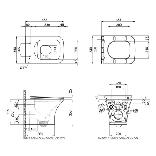 Унитаз подвесной Qtap Presto безободковый с сиденьем Soft-close QT24332615EW, изображение 12