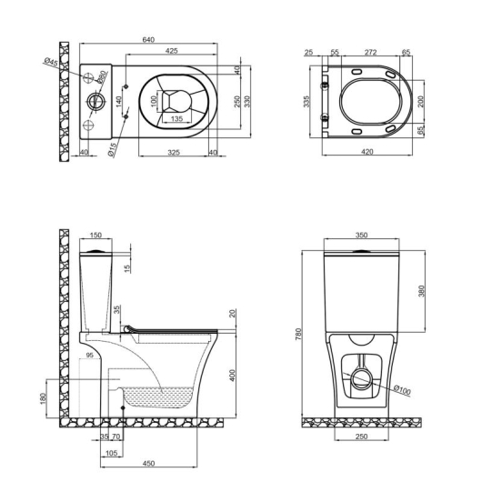 Унитаз-компакт Qtap Presto безободковый с сиденьем Soft-close QT24221217AW, изображение 12