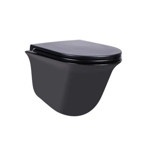 Унитаз подвесной Qtap Virgo безободковый с сиденьем Soft-close QT1833051ERMB, изображение 11