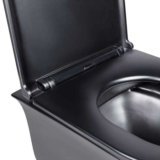 Унитаз подвесной Qtap Virgo безободковый с сиденьем Soft-close QT1833051ERMB, изображение 13