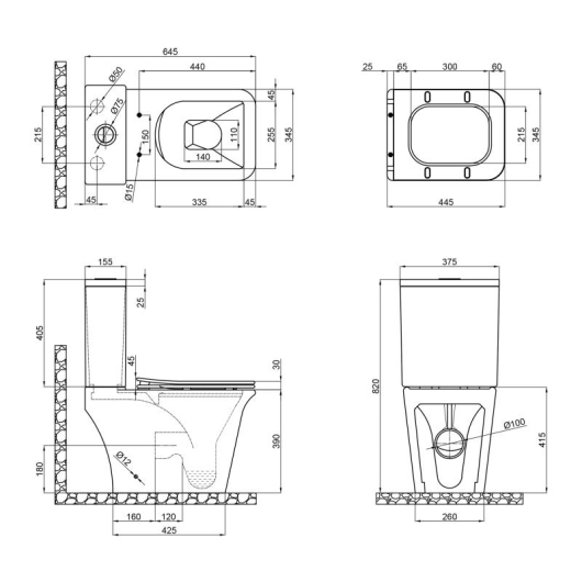 Унитаз-компакт Qtap Kalao безободковый с сиденьем Soft-close QT08221213AW, изображение 12