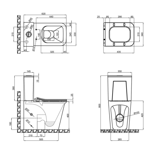 Унитаз-компакт Qtap Nando безободковый с сиденьем Soft-close QT12221222AW, изображение 12
