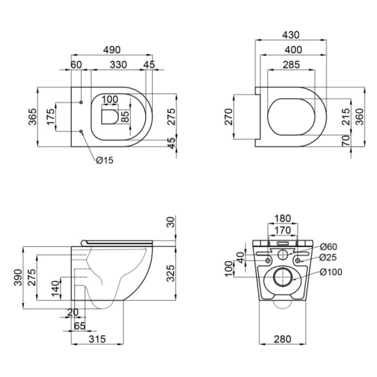 Унитаз подвесной Qtap Robin New безободковый с сиденьем Soft-close QT1333046EUQW, изображение 12
