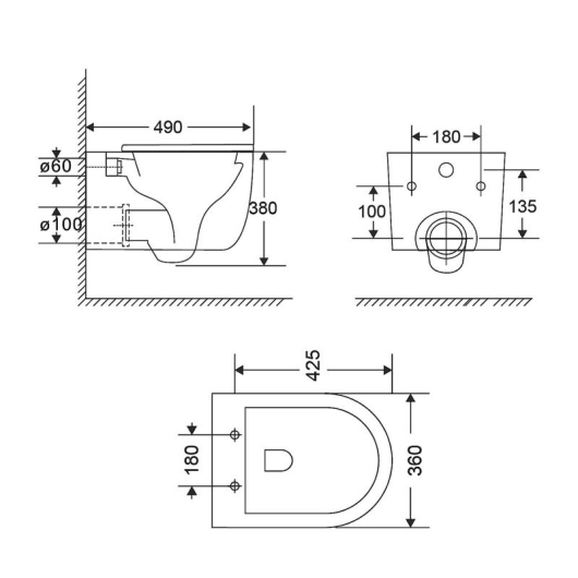 Унитаз подвесной Qtap Taurus безободковый с сиденьем Soft-close QT2433084EUQW, изображение 5