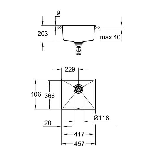 Композитна мийка для кухні Grohe K700U (31653AP0), изображение 4
