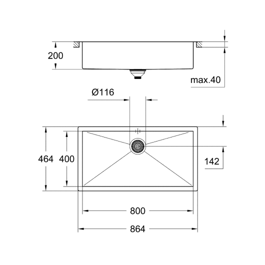 Мийка кухонна Grohe EX Sink K700 (80 cm) (31580SD0), изображение 3