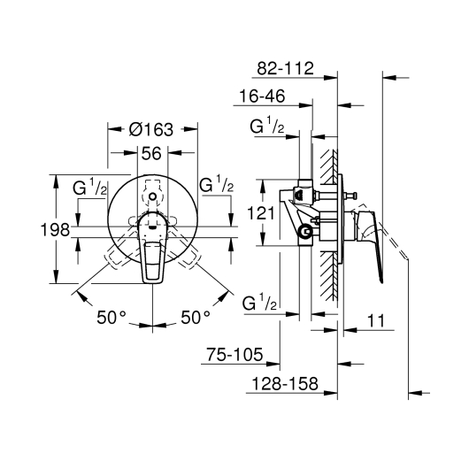 Змішувач прихованого монтажу на 2 споживача Grohe BauLoop New (29081001), изображение 6