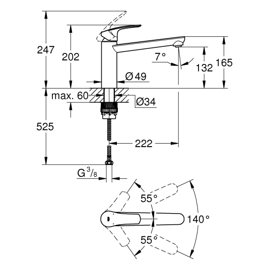 Змішувач для кухні Grohe Eurosmart New (30463000), изображение 2