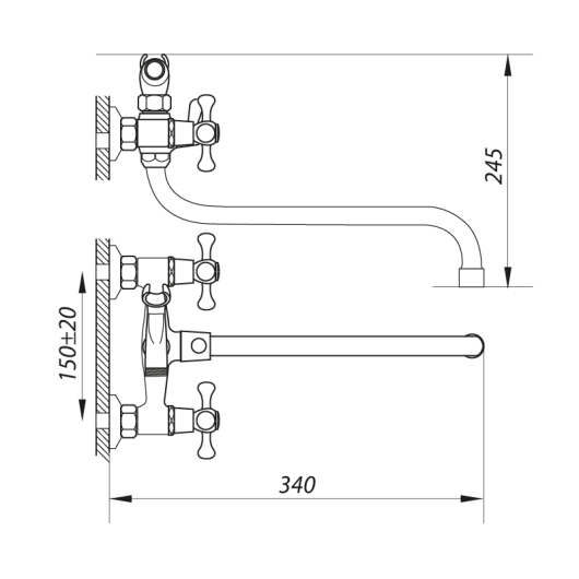 Змішувач для ванни ZERIX DMX 605 (ZX0021), изображение 2
