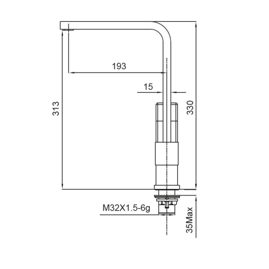 Змішувач для кухні Koer KB-70010-01 (Колір хром) (KR3488), изображение 2