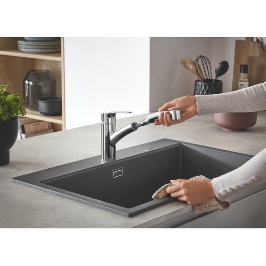 Змішувач для кухні з висувним виливом Grohe Eurosmart New (30305001), изображение 8