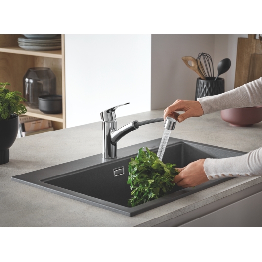 Змішувач для кухні з висувним виливом Grohe Eurosmart New (30305001), изображение 2