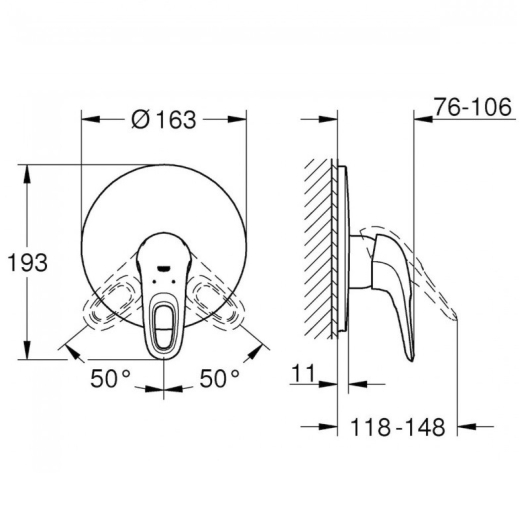 Змішувач для душу прихованого монтажу Grohe Eurostyle (19507LS3), изображение 2