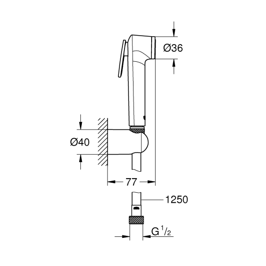 Гігієнічний душовий набір Grohe Tempesta-F Trigger Spray (26354000), изображение 2