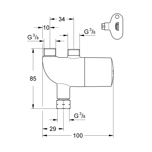 Термостат під раковину Grohe Grohtherm Micro (34487000), изображение 3