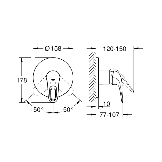 Змішувач прихованого монтажу для 1 споживача Grohe Eurostyle (24048003), изображение 2