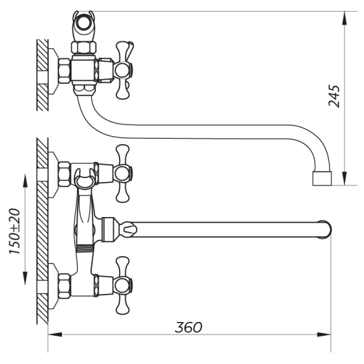 Змішувач для ванни Zerix DMT 722 (ZX0017), изображение 2
