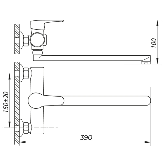 Змішувач для ванни ZERIX PUD7 146 (ZX2811), изображение 2