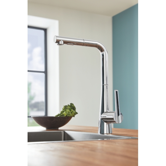 Змішувач для кухні з висувним виливом Grohe Zedra (32553002), изображение 4