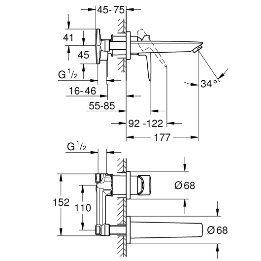 Змішувач для раковини прихованого монтажу Grohe BauLoop New (20289001), изображение 5