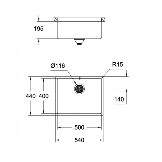 Кухонна мийка K700U Grohe EX Sink (31574GN0), изображение 2