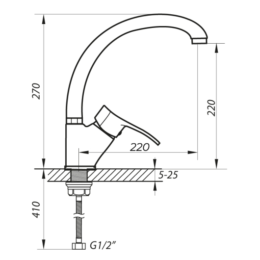 Змішувач для кухні ZERIX DYU 281 (ZX0027), изображение 4
