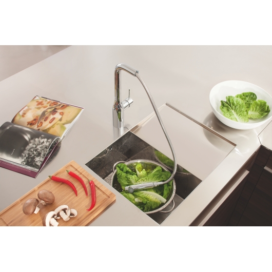 Змішувач для кухні з висувним виливом Grohe Essence New (30270000), изображение 8