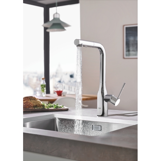 Змішувач для кухні з висувним виливом Grohe Essence New (30270000), изображение 3