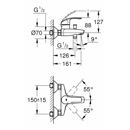 Набір змішувачів Grohe Eurosmart M-Size (123248MK), изображение 7