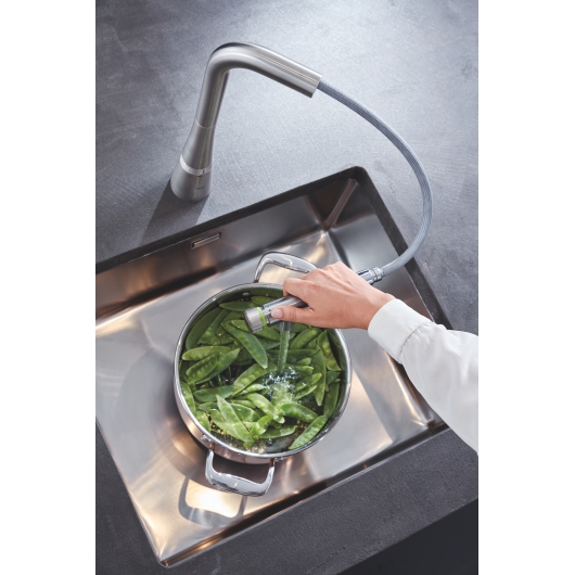 Змішувач для кухні з висувним виливом Grohe Zedra SmartControl (31593DC2), изображение 4